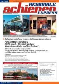 Regionale Schienen Express 9/2007: Testspiel für EURO 2008: Red Bull - Arsenal London (Titelbild)