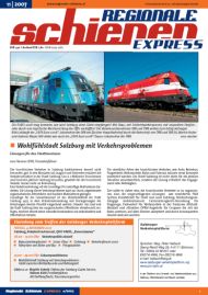 Regionale Schienen Express 11/2007: Wohlfühlstadt Salzburg mit Verkehrsproblemen<br>Lösungen für den Stadttourismus (Titelbild)