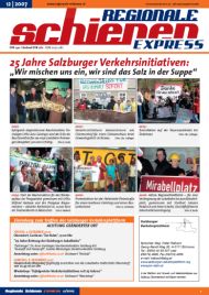 Regionale Schienen Express 12/2007: 25 Jahre Salzburger Verkehrsinitiativen:<br>Wir mischen uns ein, wir sind das Salz in der Suppe (Titelbild)