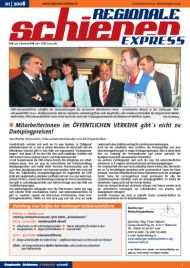 Regionale Schienen Express 1/2008: MitarbeiterInnen im ÖFFENTLICHEN VERKEHR gibt´s nicht zu Dumpingpreisen! (Titelbild)