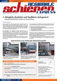 Regionale Schienen Express 12/2008: Fahrgäste, Buslenker und Taxifahrer sind genervt (Titelbild)