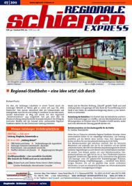 Regionale Schienen Express 7/2011: Regional-Stadtbahn  eine Idee setzt sich durch (Titelbild)