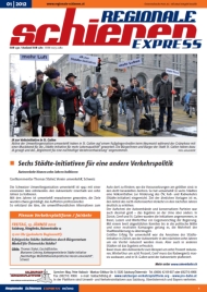 Regionale Schienen Express 01/2012: Sechs Stdte-Initiativen fr eine andere Verkehrspolitik (Titelbild)